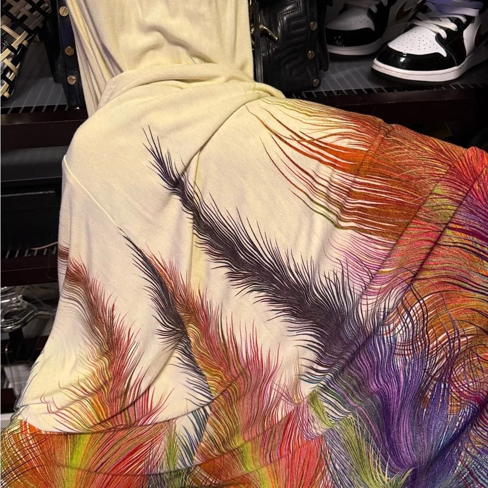 Pale yellow Sky Maxi Dress with Feather Detail, large, worn twice - Picture 13 of 13